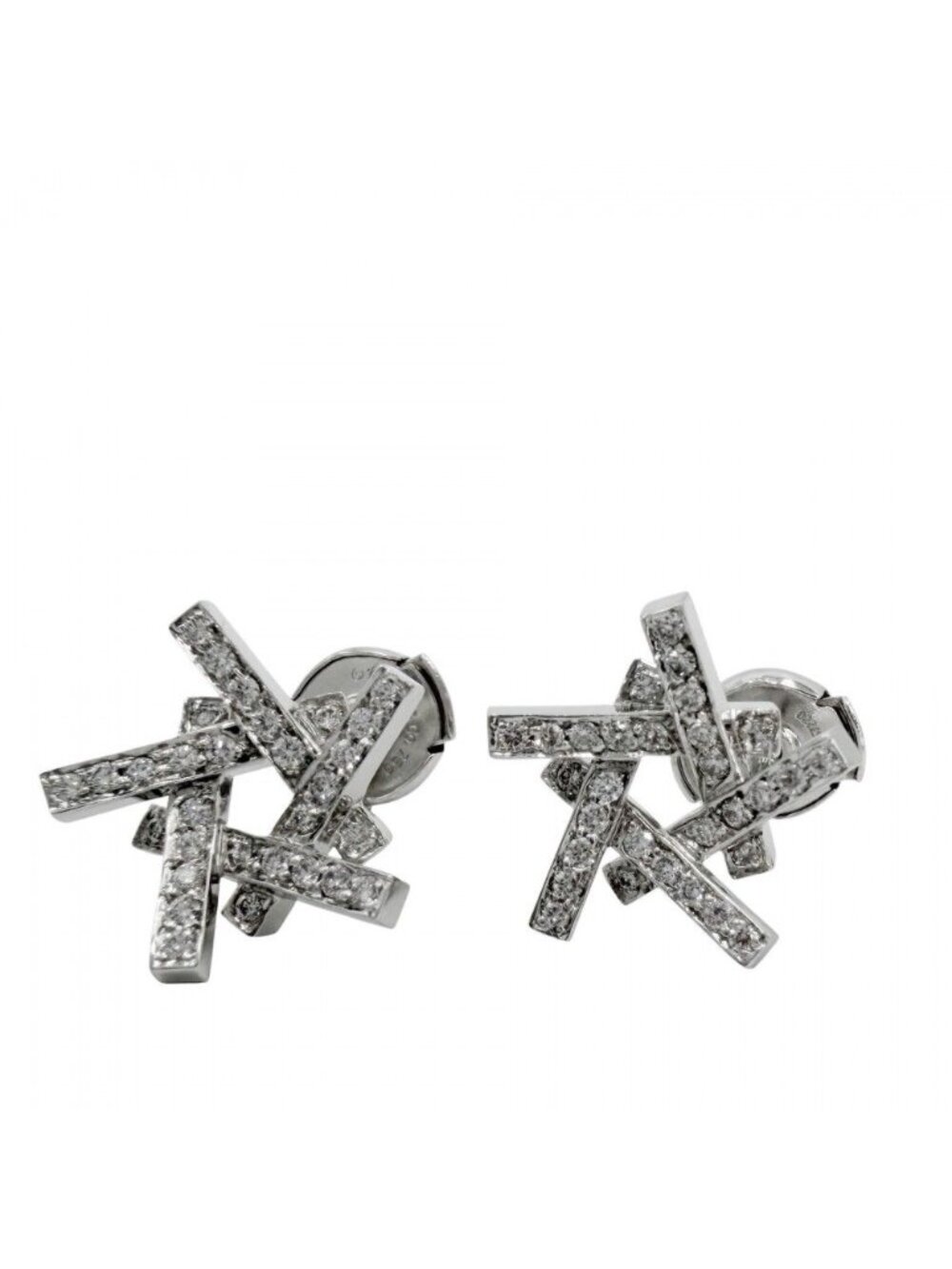 Tiffany & Co Earrings Frank Gehry Axis 18k WG White Gold Diamond